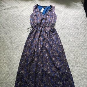 NWT Beautiful Banana Republic Blue Paisley print maxi dress